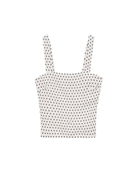 Top à bretelles en lin - Pois Ecru
