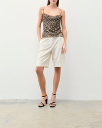 Top à bretelles en mousseline - Winter Leopard