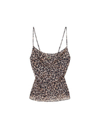 Top à bretelles en mousseline - Winter Leopard