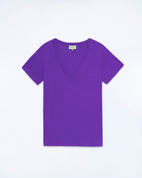 POP PURPLE / NEW / QTY : 0 / T-shirt Col V Supima - Pop Purple