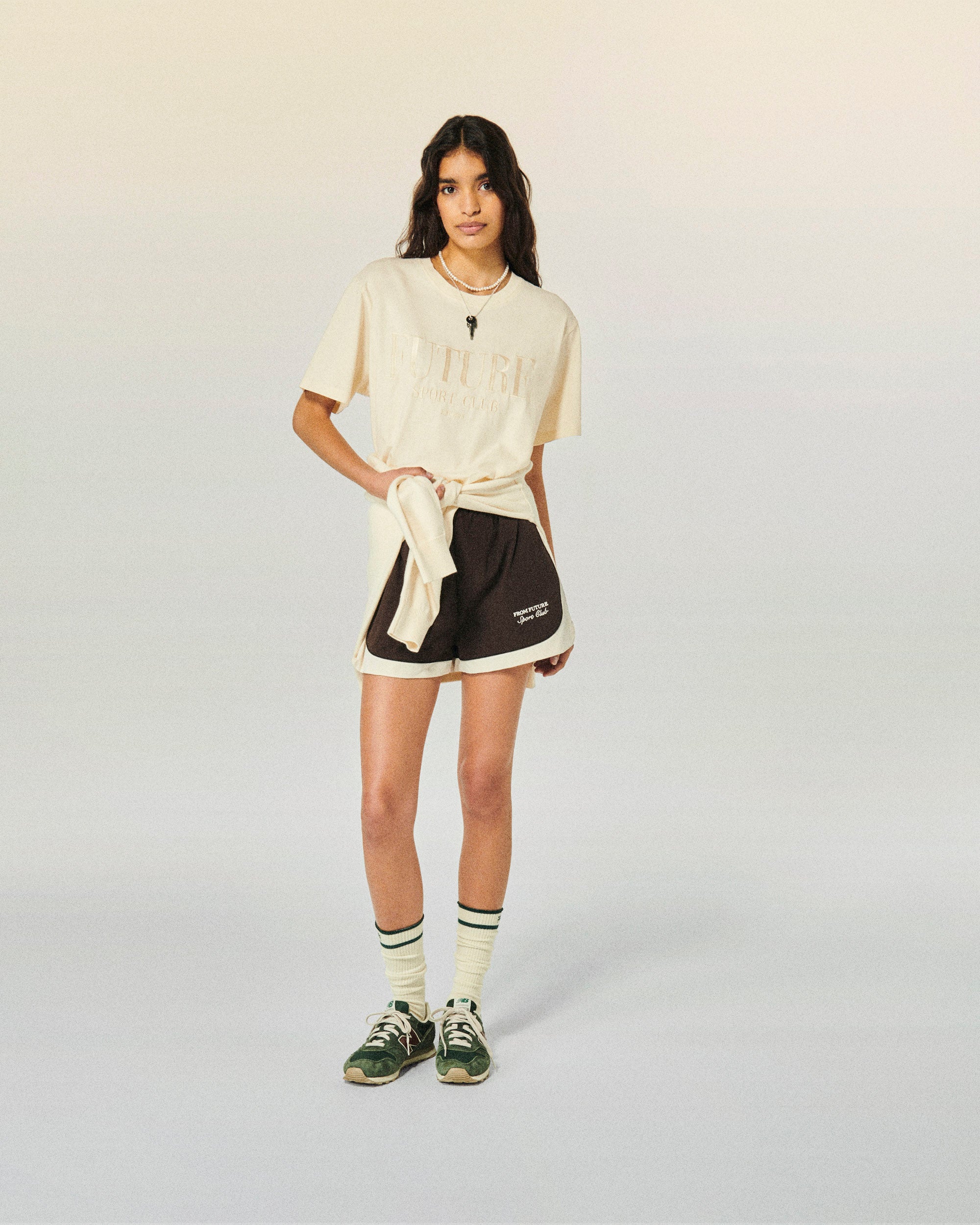 SABLE / NEW / QTY : 1 / T-shirt Col Rond Manches Courtes - Sable