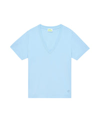 T-shirt col V à manches courtes - Baby Blue