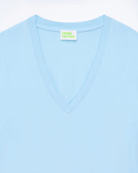 T-shirt col V à manches courtes - Baby Blue