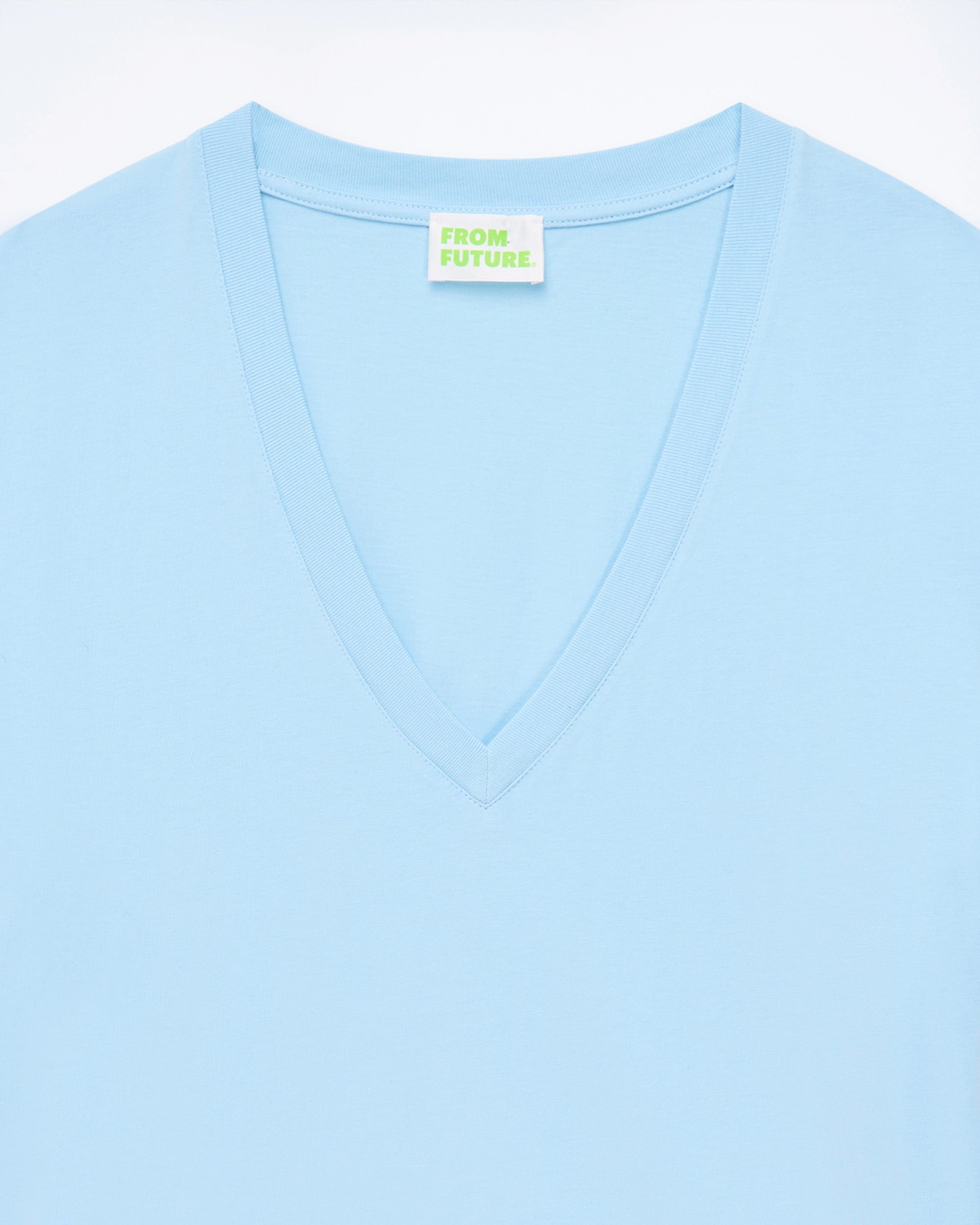 T-shirt col V à manches courtes - Baby Blue
