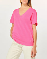 T-shirt col V à manches courtes - Baby Blue