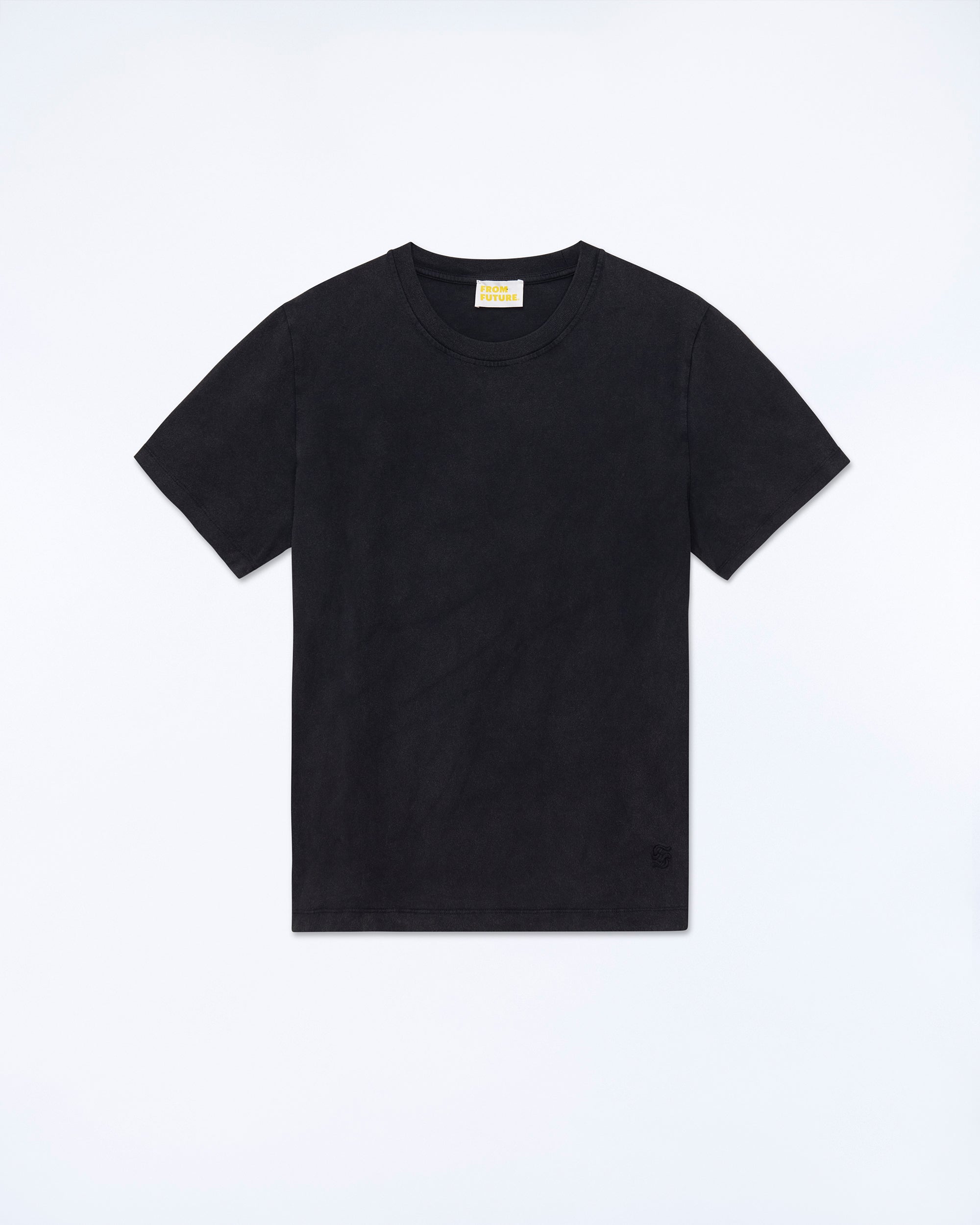 WASHED BLACK / NEW / QTY : 7 / T-shirt Col Rond Manches Courtes - Washed Black