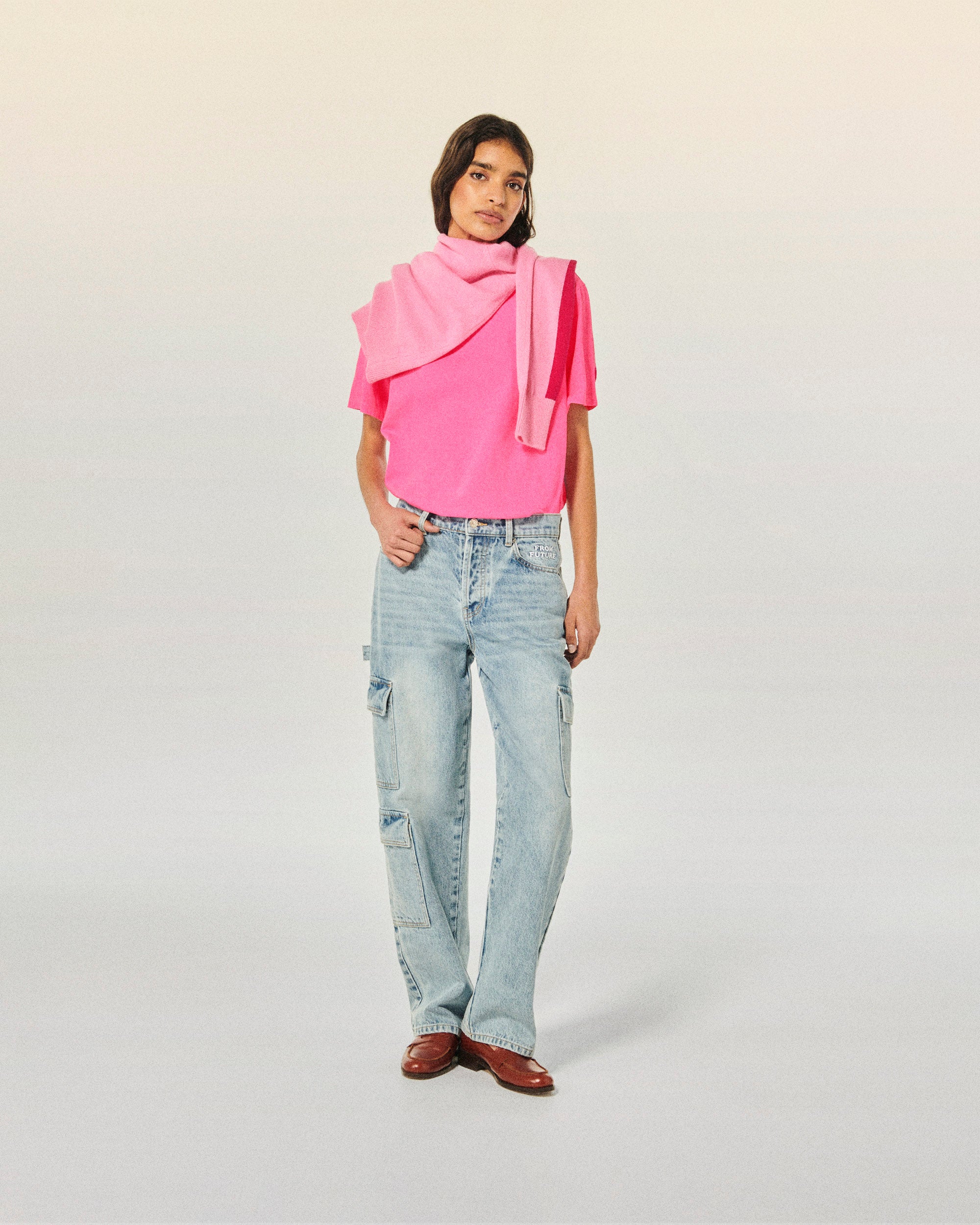 TROPICAL PINK / NEW / QTY : 1 / T-shirt Col Rond Manches Courtes - Tropical Pink