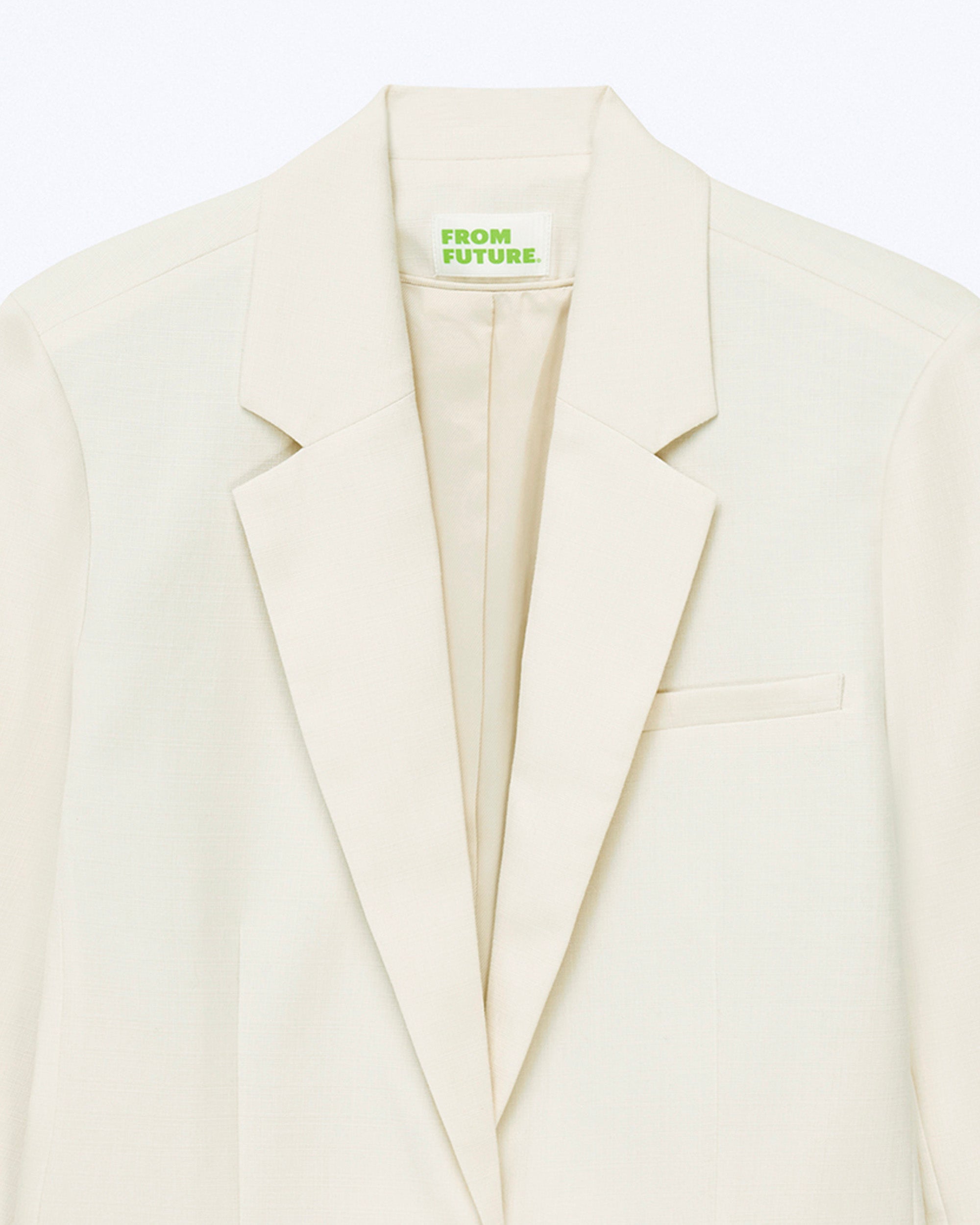 Tailored collar blazer jacket - Ecru