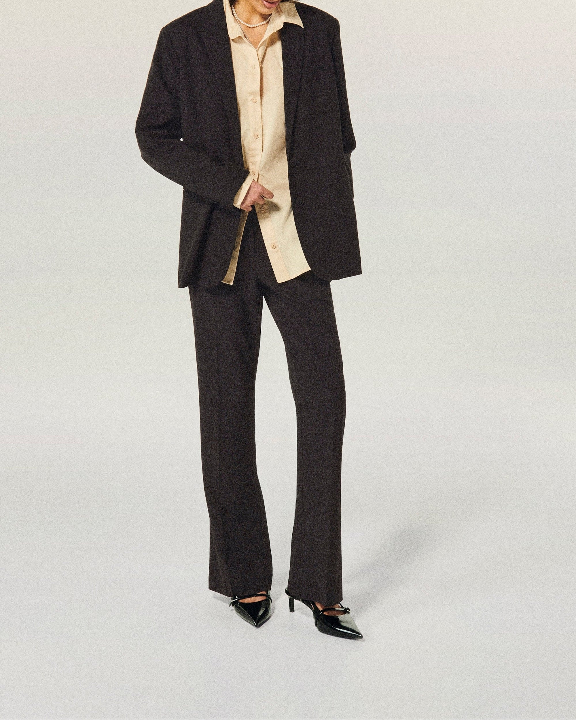 Veste blazer à col tailleur - Noir
