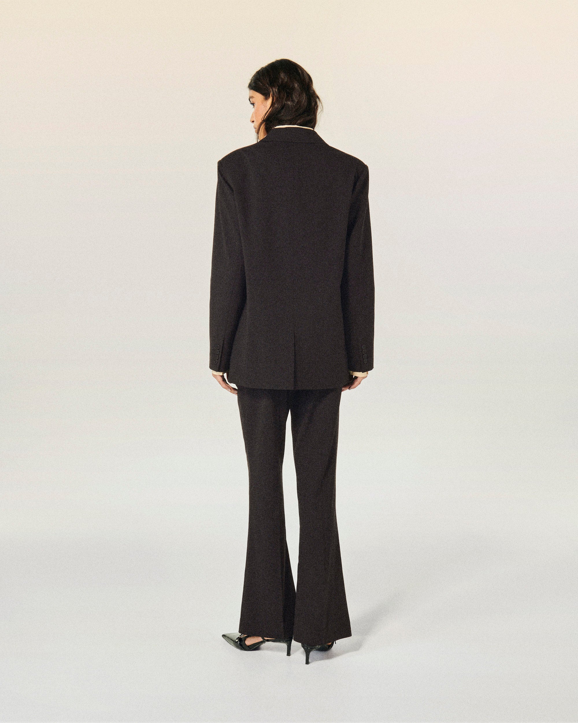 Veste blazer à col tailleur - Noir