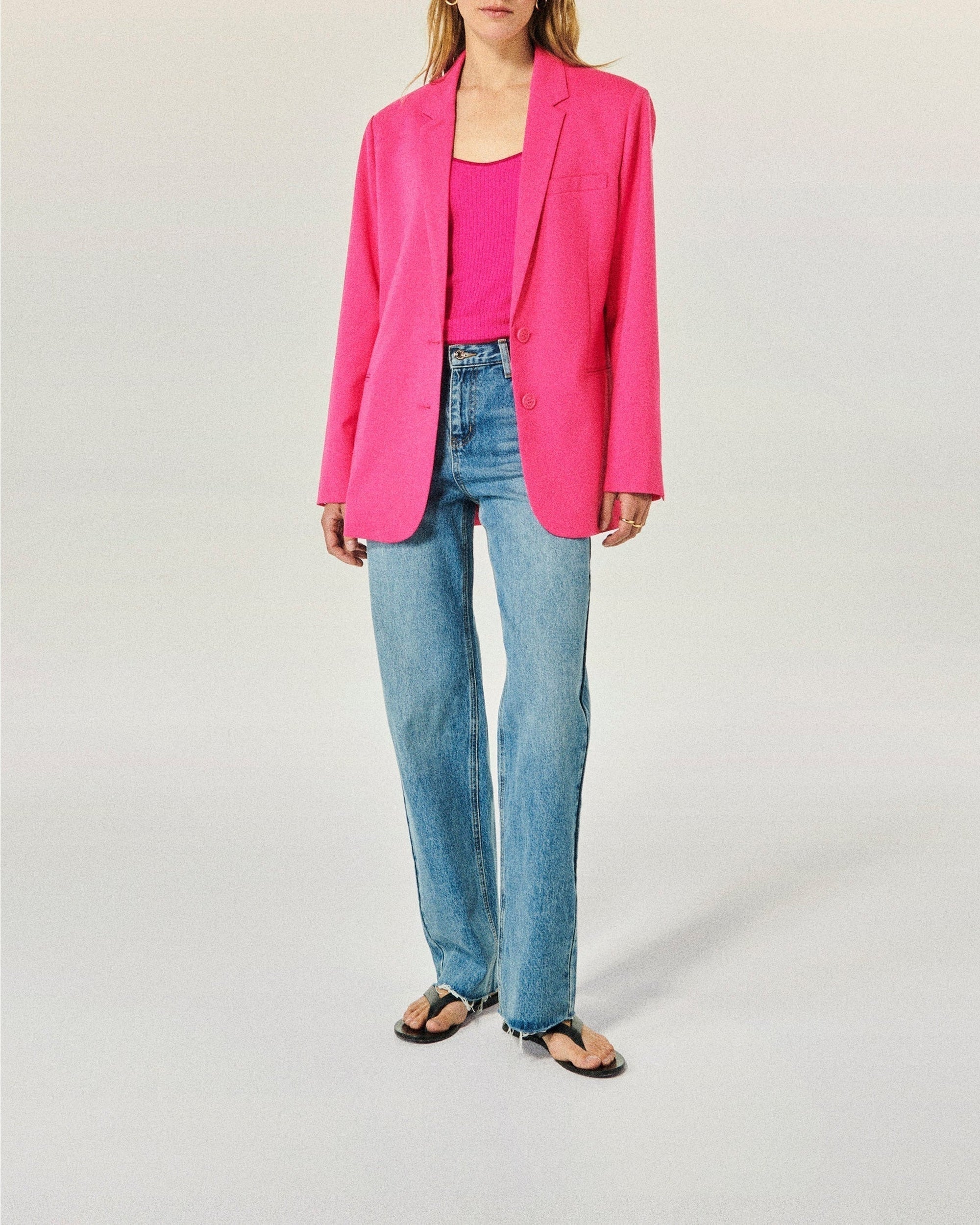 Veste blazer à col tailleur - Flash Pink