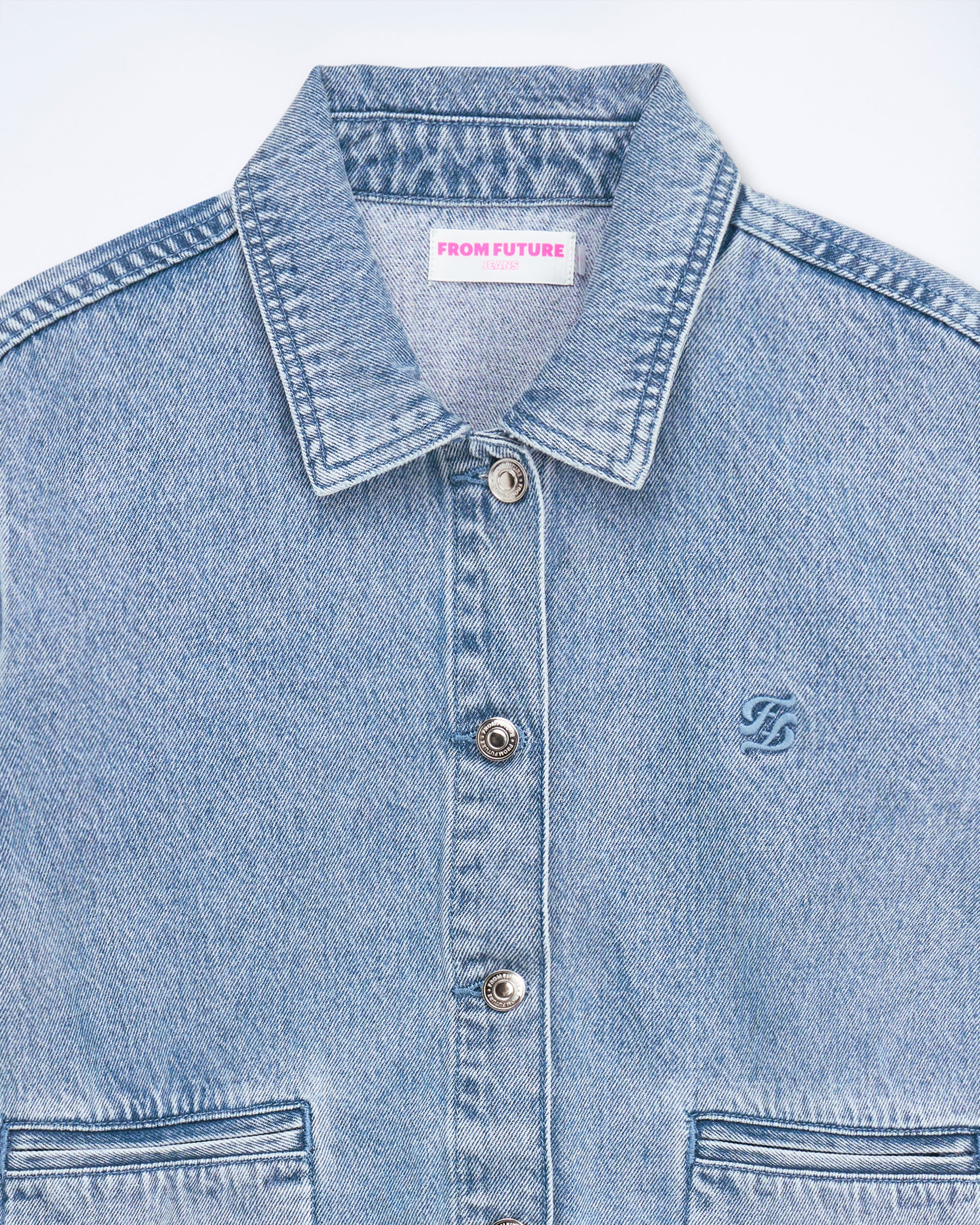 Veste regular en denim - Bleu Clair