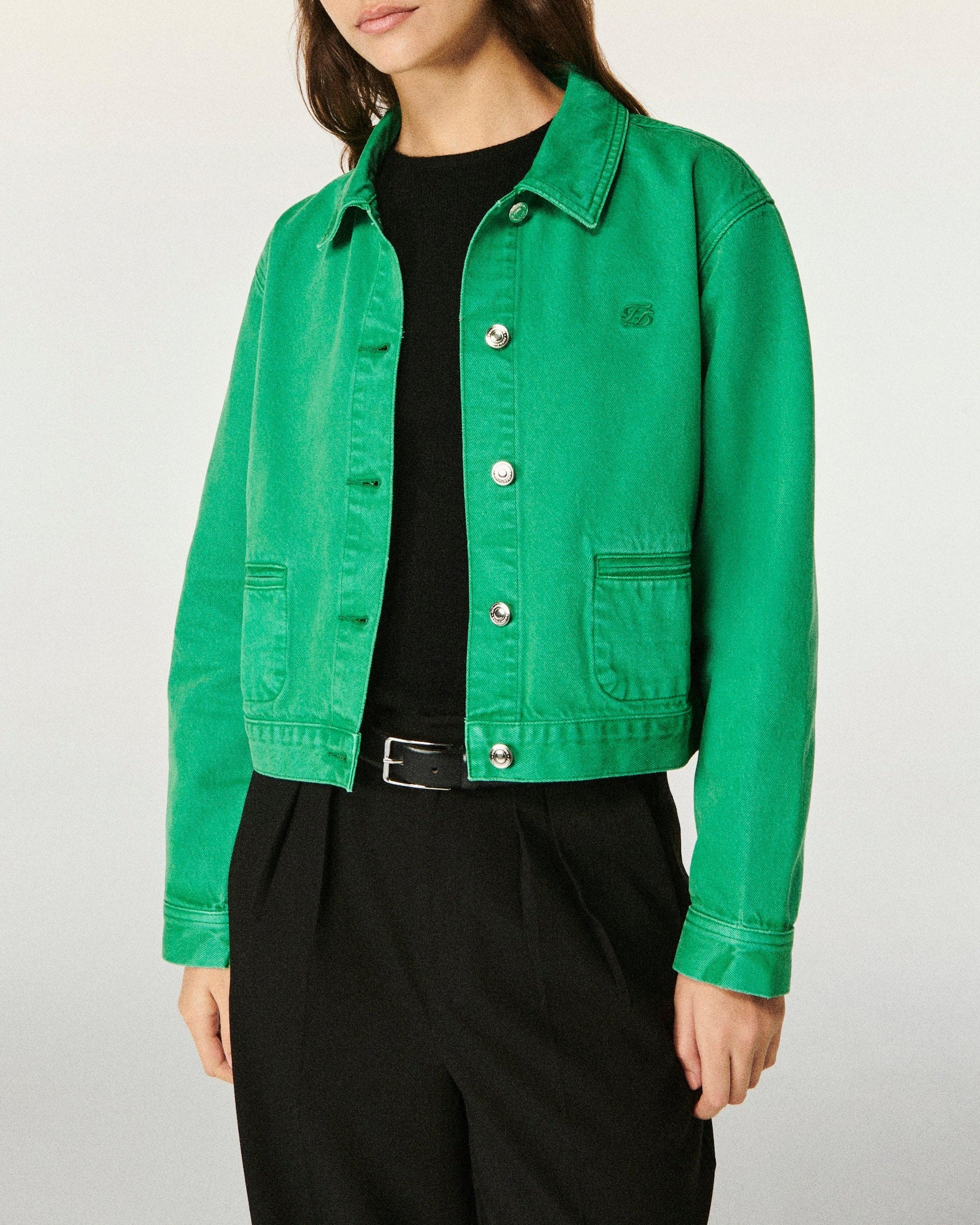 Veste regular en denim - Tropical Green