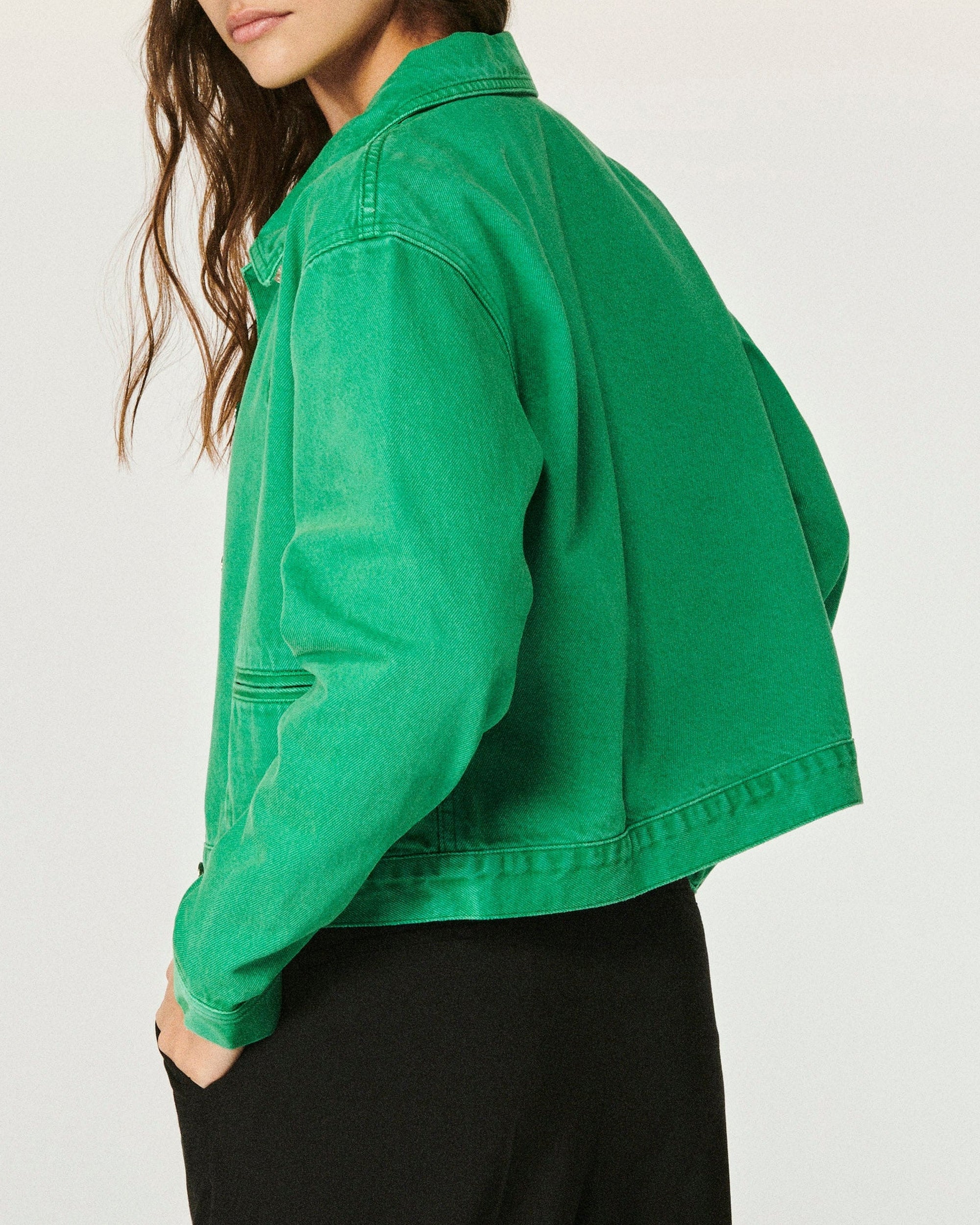 Veste regular en denim - Tropical Green