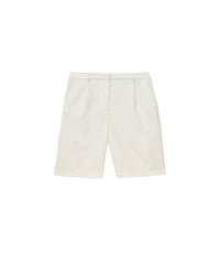 Pleated Bermuda shorts - Ecru