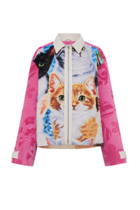 Veste carrée en serviettes Upcyclé - Multicolor