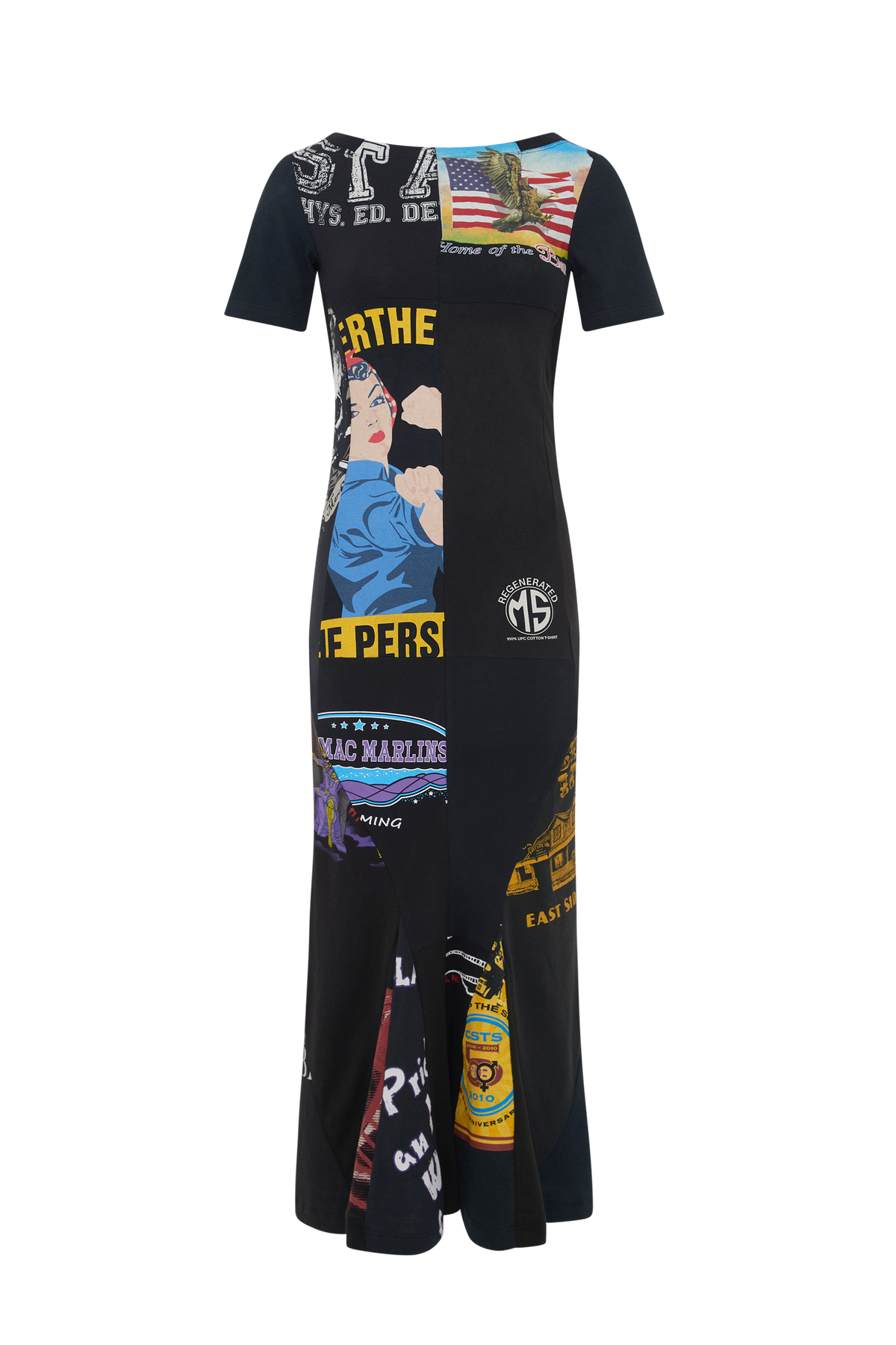 Robe longue graphique Upcyclée - Black
