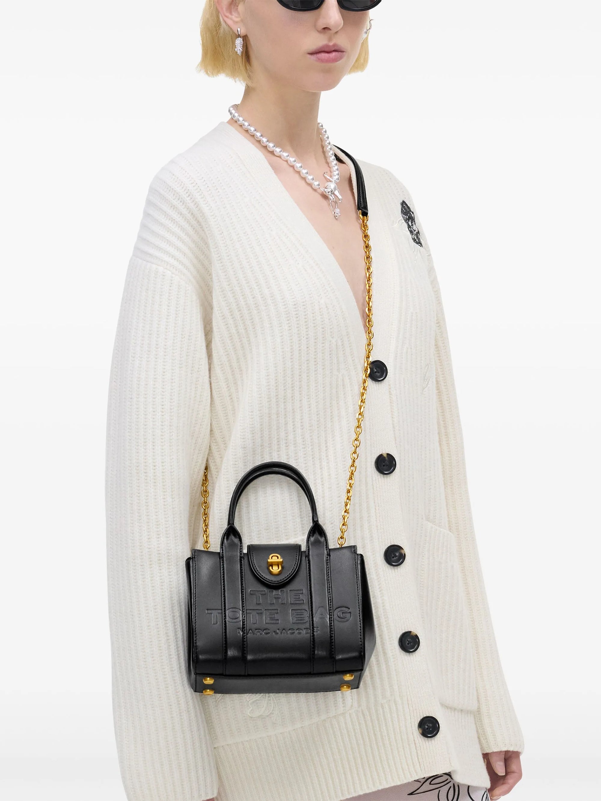 Sac à bandoulière The Tote Bag en cuir - Black