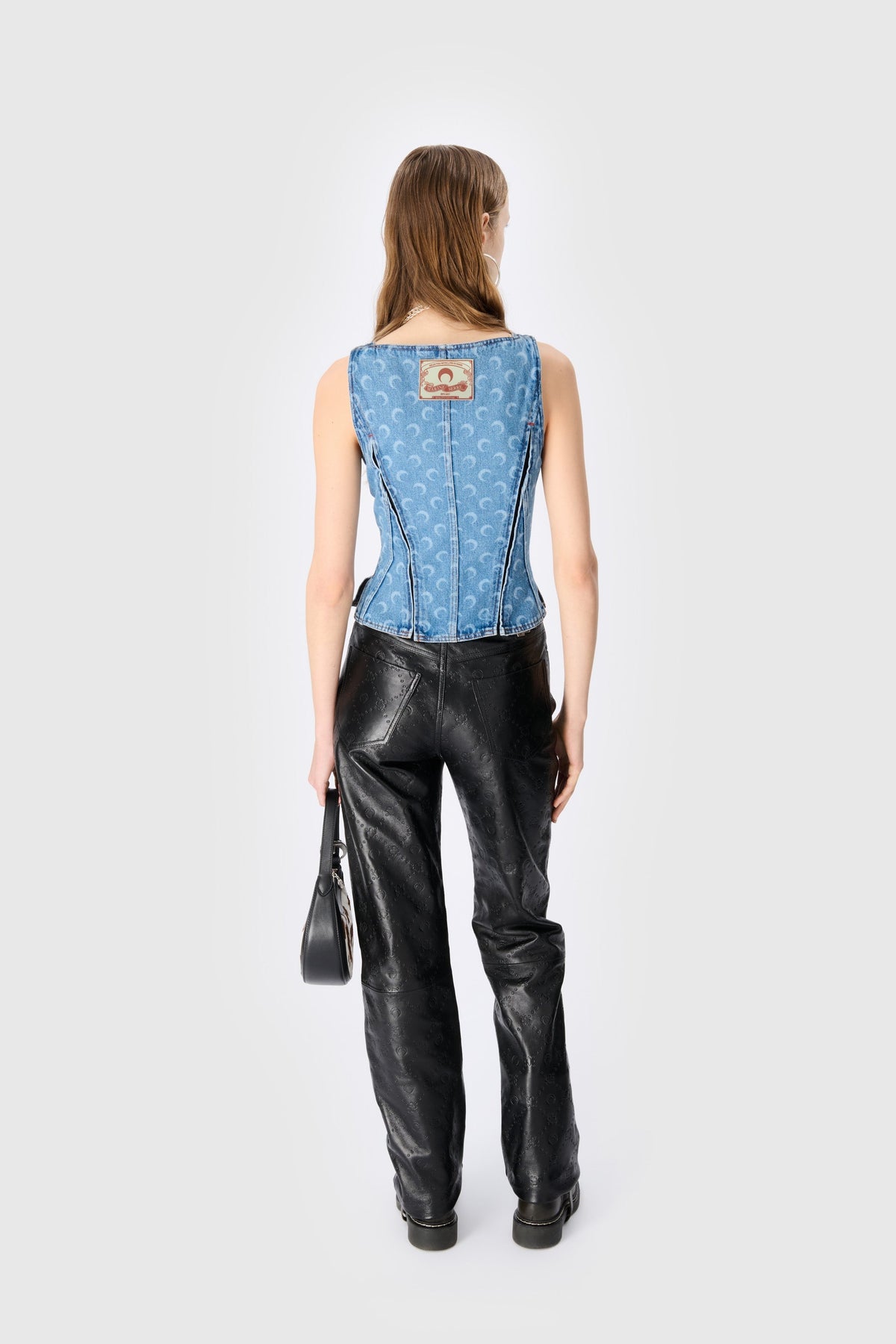 Top corset en denim laser Moon - Bllight Blue