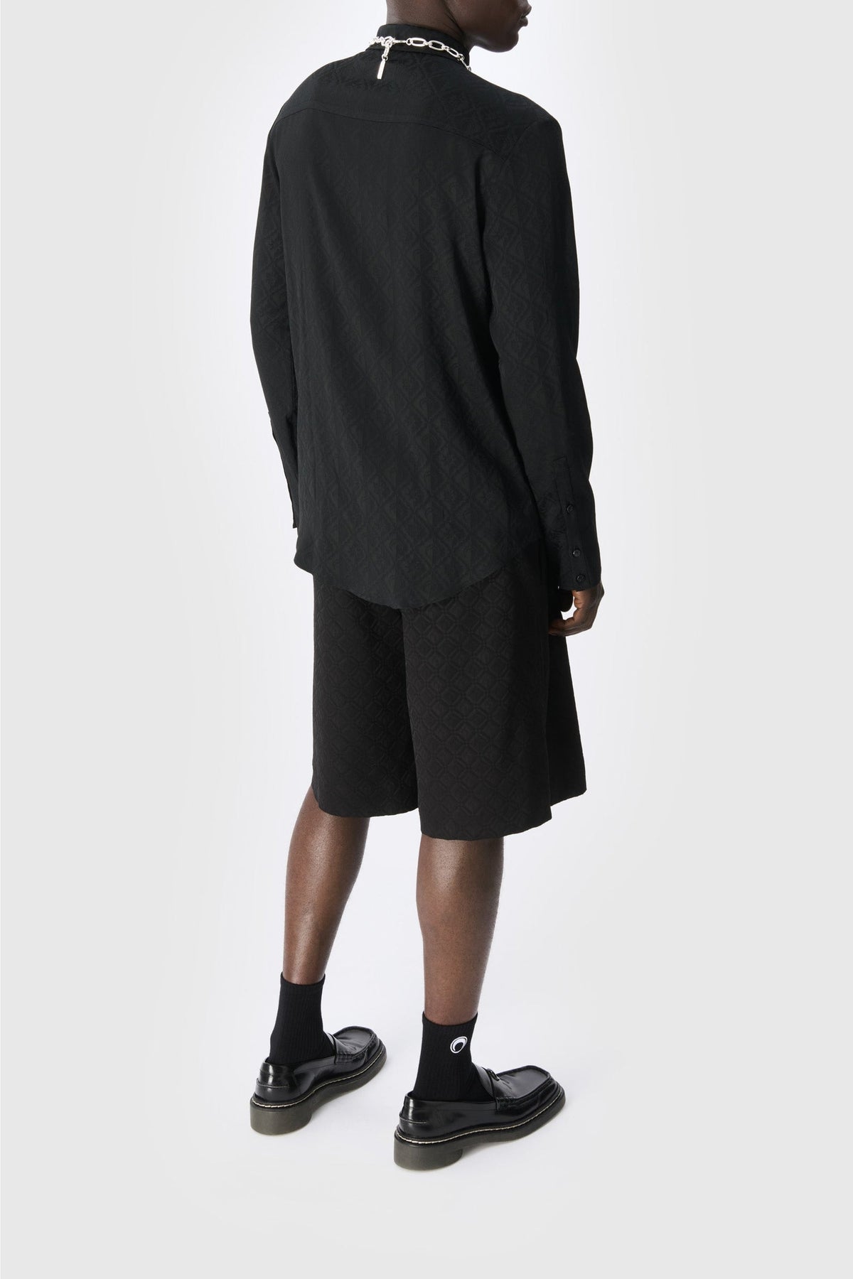Chemise boutonnée en jacquard Moon Diamant - Black