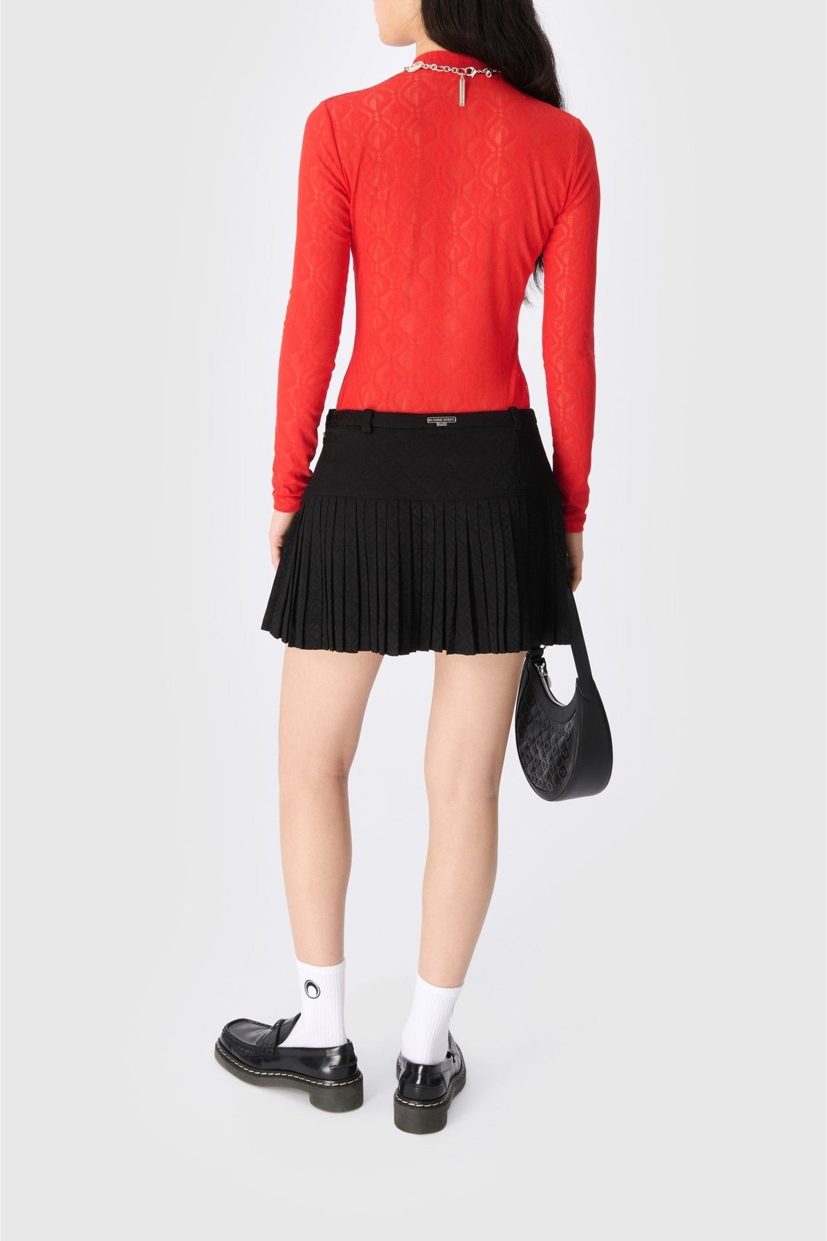 Top seconde peau en mesh jacquard Moon Diamant - Red