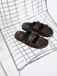 24qty NEW / Sandales Fred en cuir Nappa - Brown