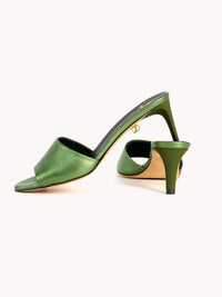7qty NEW / Mules Ines Up 70 en cuir Nappa métallisé - Green