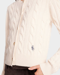Cardigan SRC boutonné en cachemire et laine - Cream