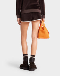 Short NY Crest en velours - Chocolate