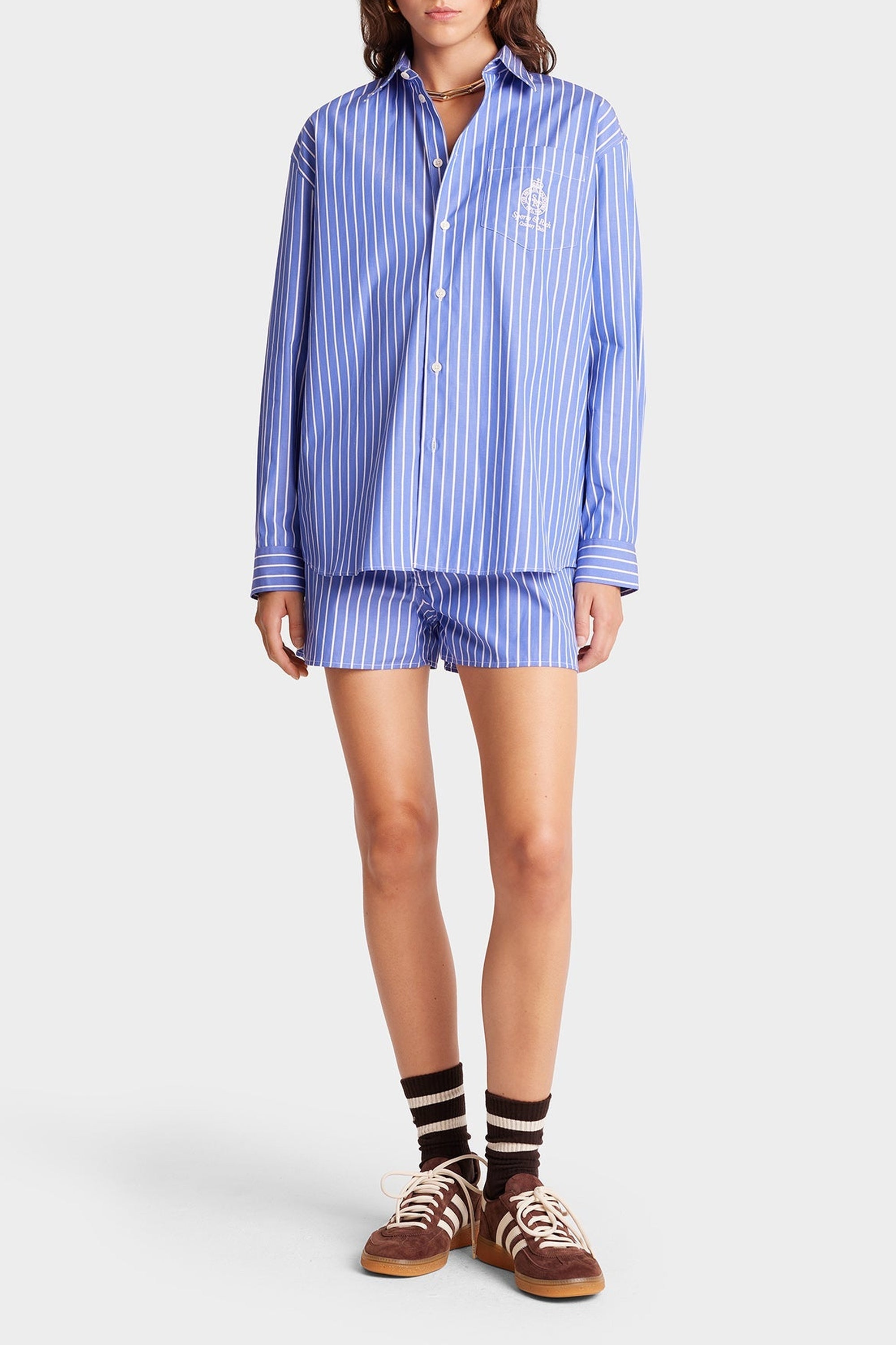 Chemise oversize à rayures - Blue & White Stripe