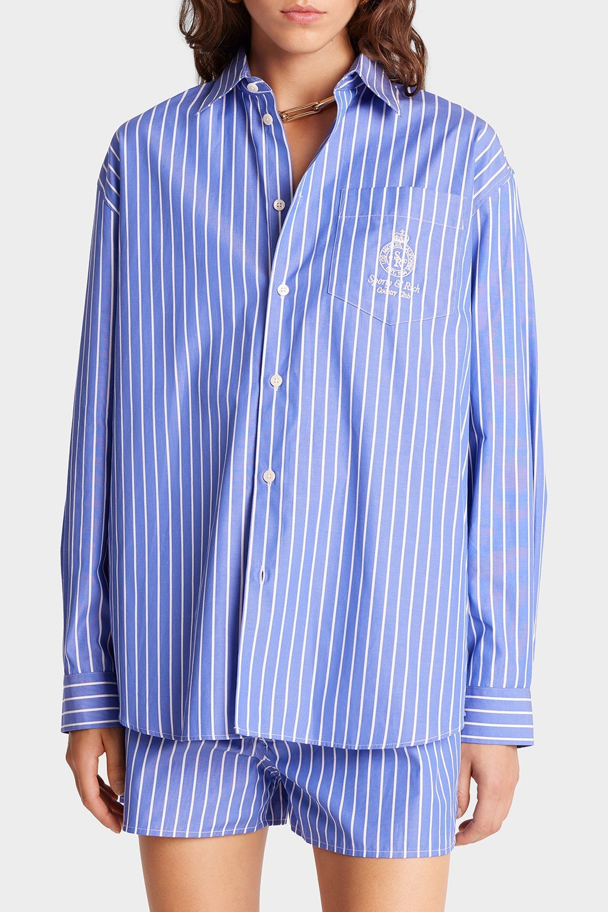 Chemise oversize à rayures - Blue & White Stripe