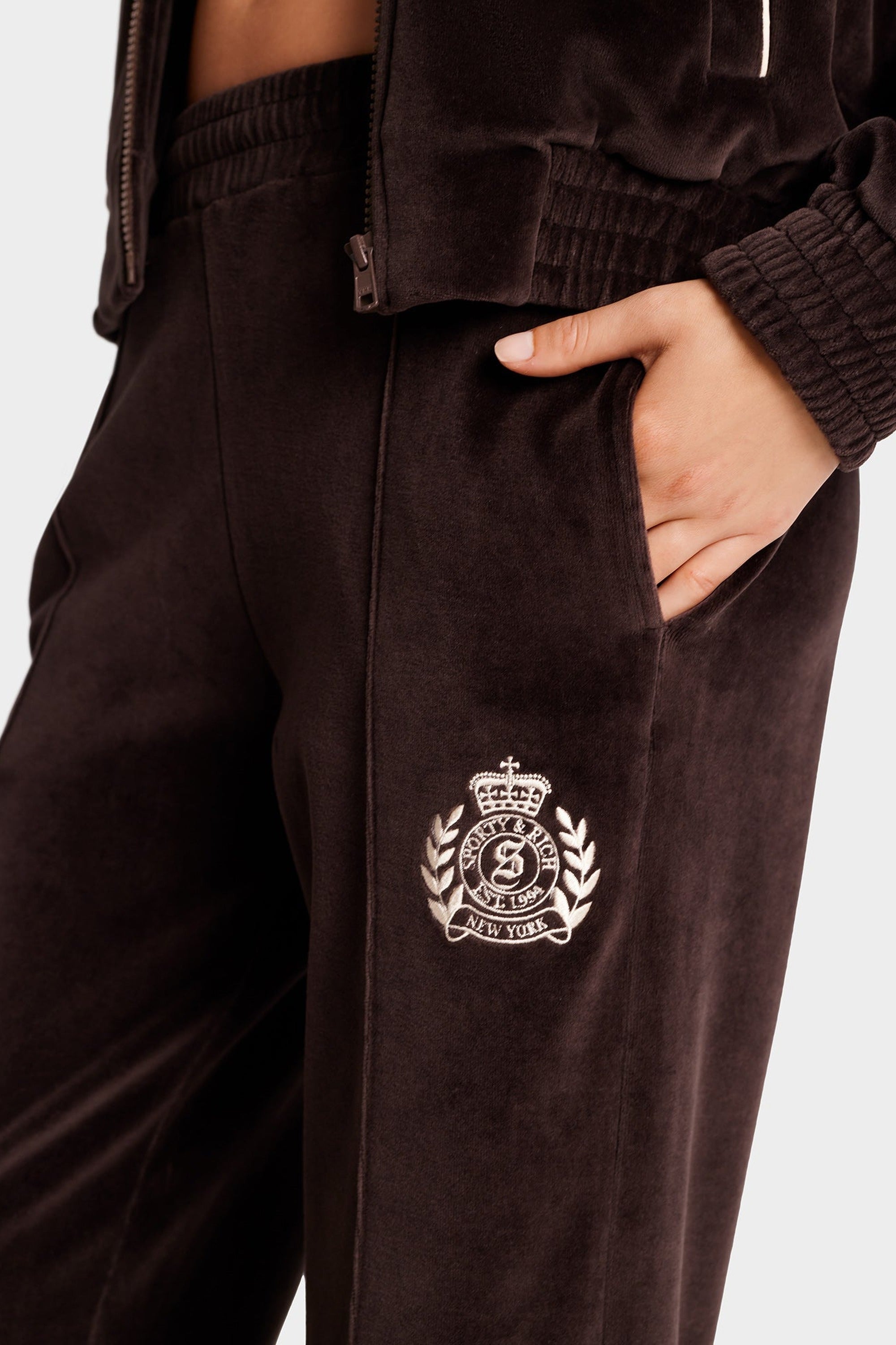 Pantalon NY Crest en velours - Chocolate