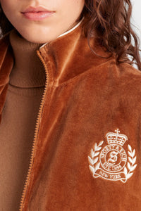 Gilet NY Crest en velours - Tobacco