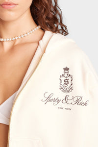 Sweat à capuche Vendome zippé - Cream