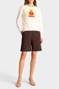 Sweatshirt NY Crest avec écusson en maille - Cream
