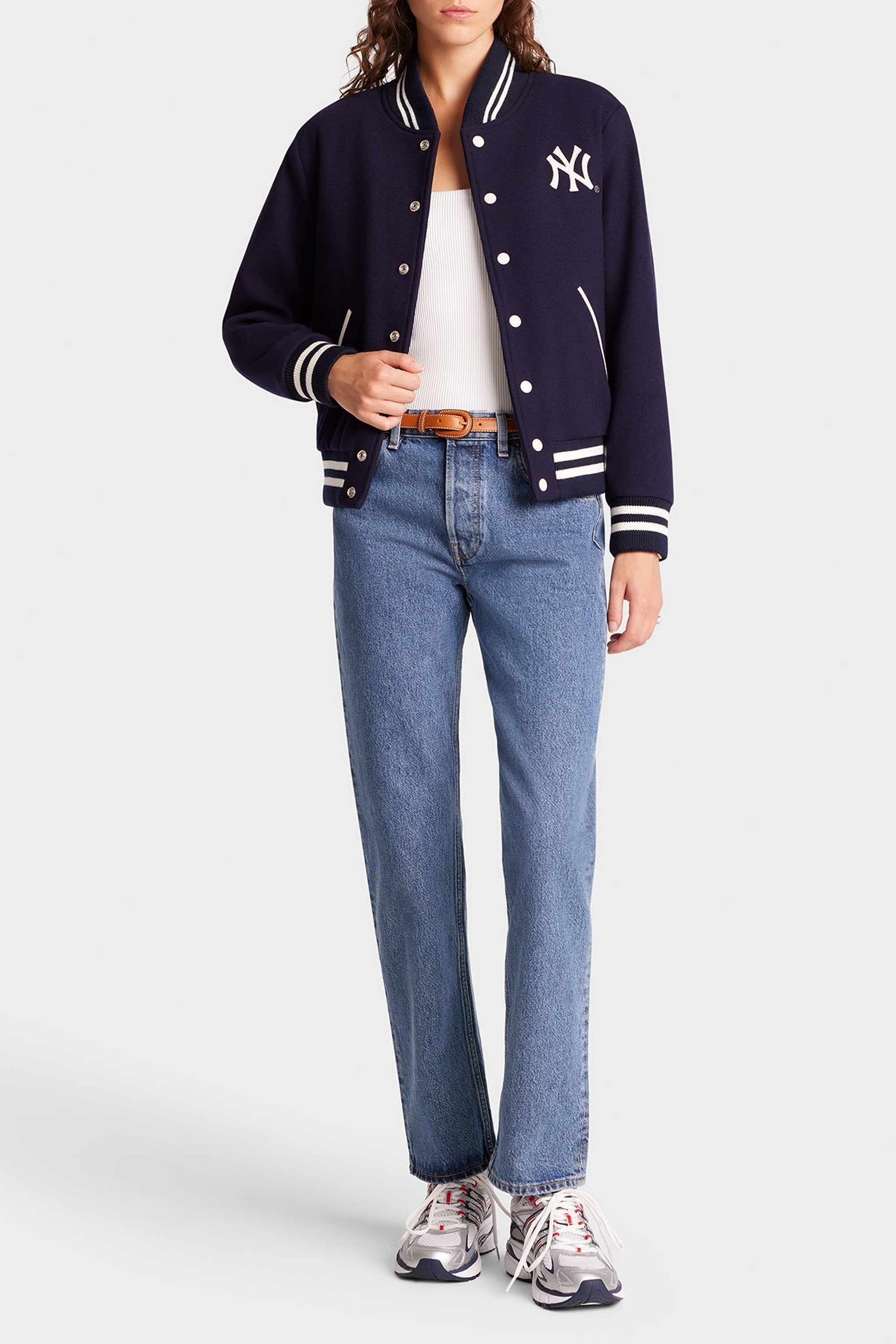 Veste bomber Varsity en laine - Navy