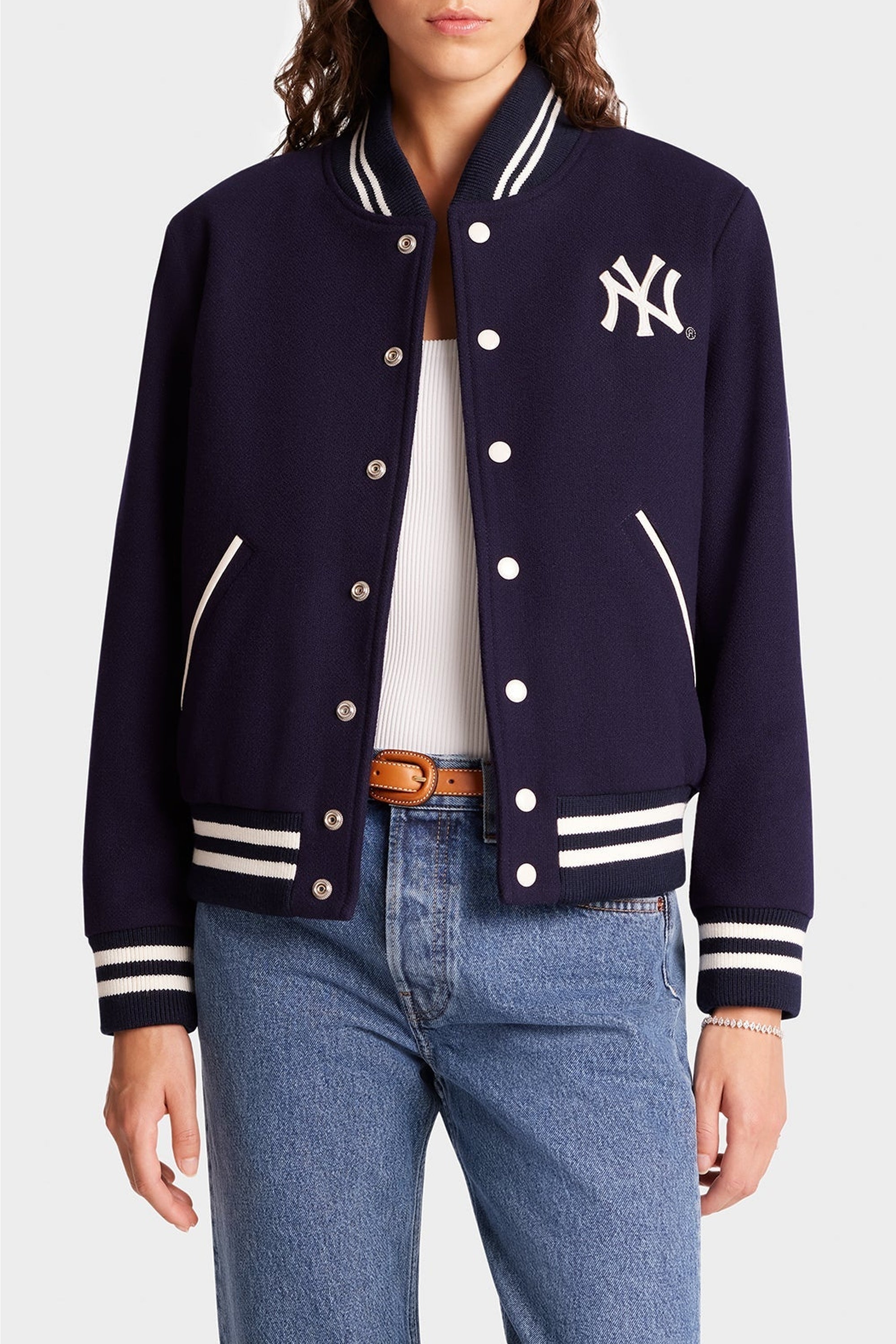 Veste bomber Varsity en laine - Navy