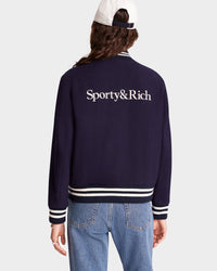 Veste bomber Varsity en laine - Navy