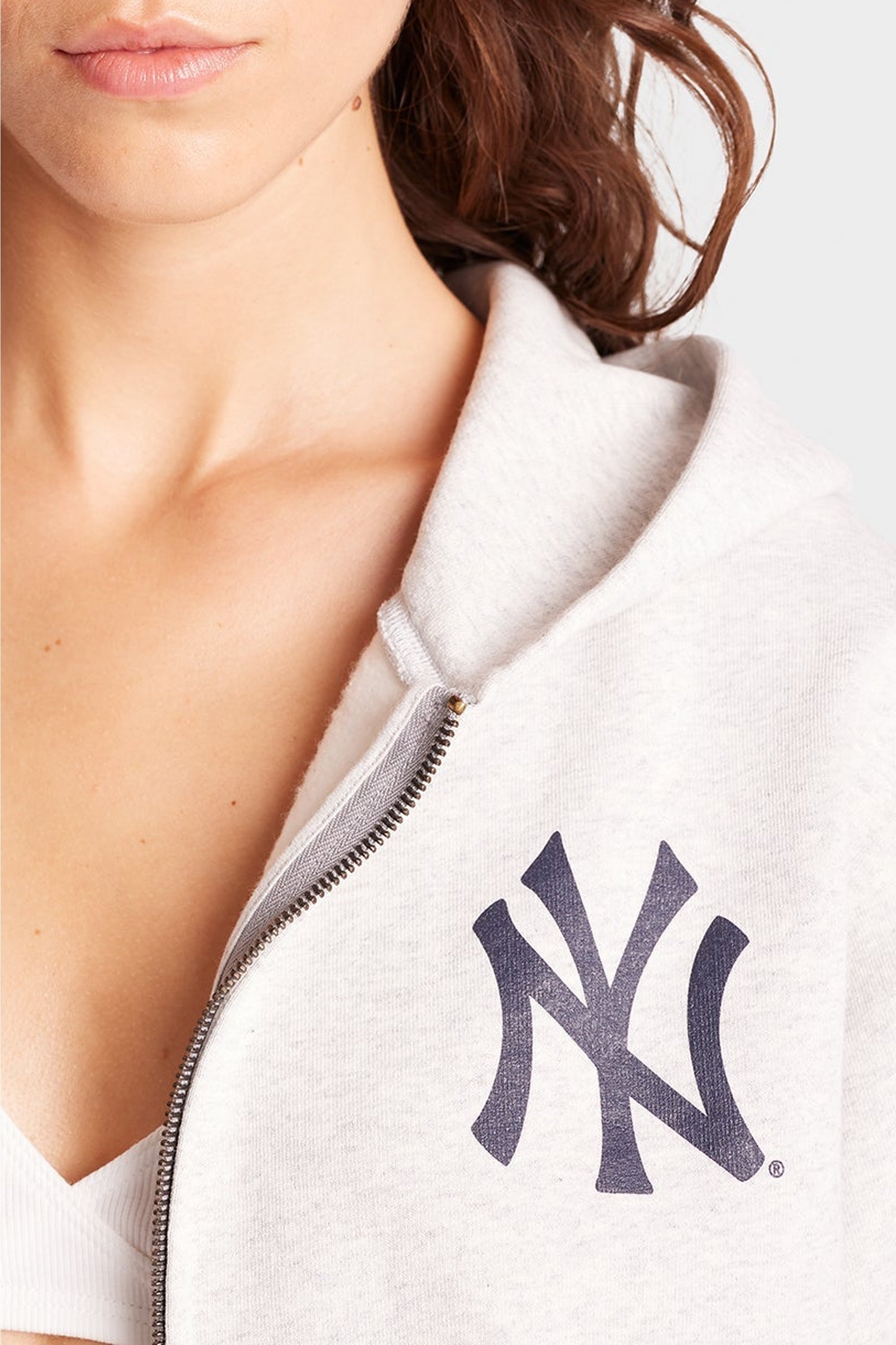 Sweat à capuche Yankees zippé - Heather Gray