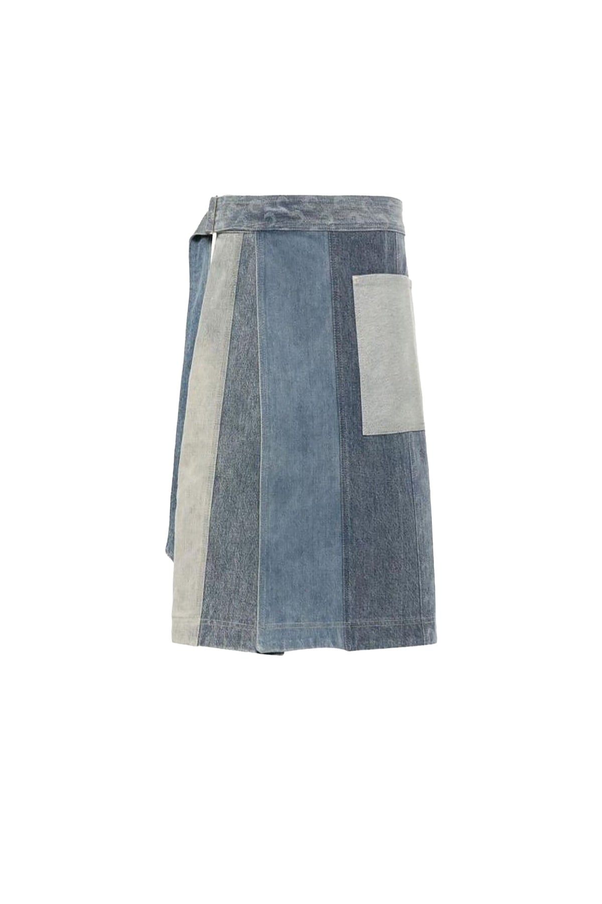 Jupe en denim de tablier Upcyclée - Grey Denim
