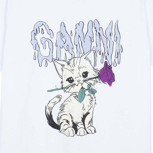 T-shirt à imprimé chat - Bright White