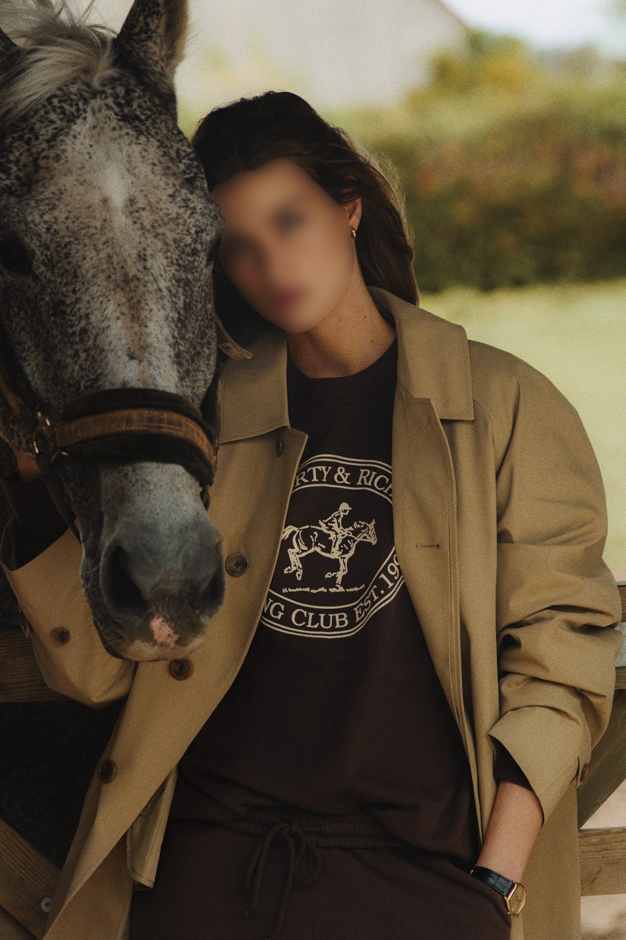 Sweatshirt Riding Club imprimé - Chocolate