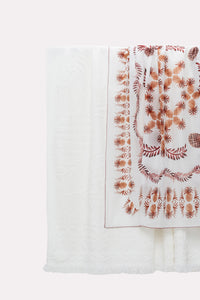 Serviette Cosy Towelling - Camellia & White