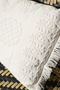 Coussin Cosy Towelling - Camellia & White