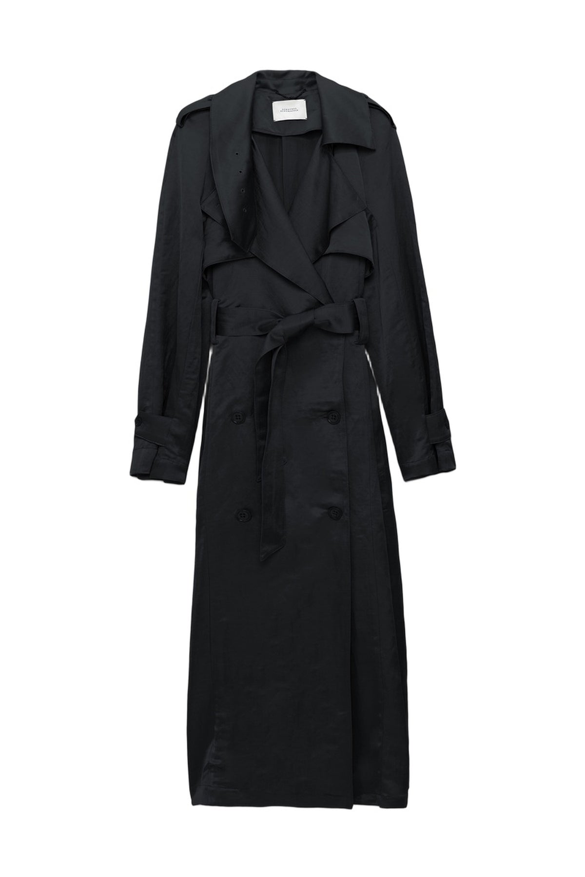 Slouchy Coolness Trench Coat - Pure Black