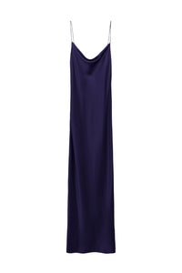 Shiny Statement silk dress - Dark Purple