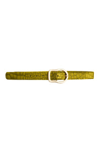 Exotic Shine leather belt - Shimmering Green