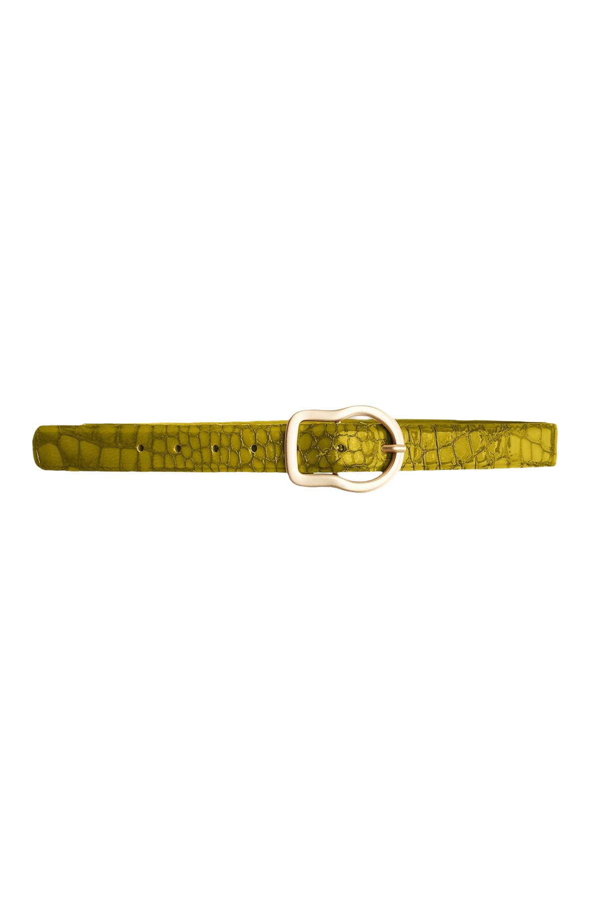 Exotic Shine leather belt - Shimmering Green