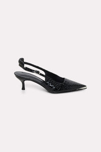 Escarpins kitten heel Exotic Shine - Pure Black
