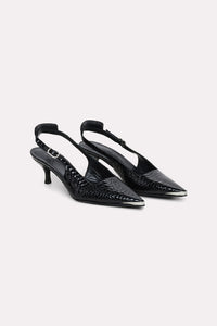 Escarpins kitten heel Exotic Shine - Pure Black